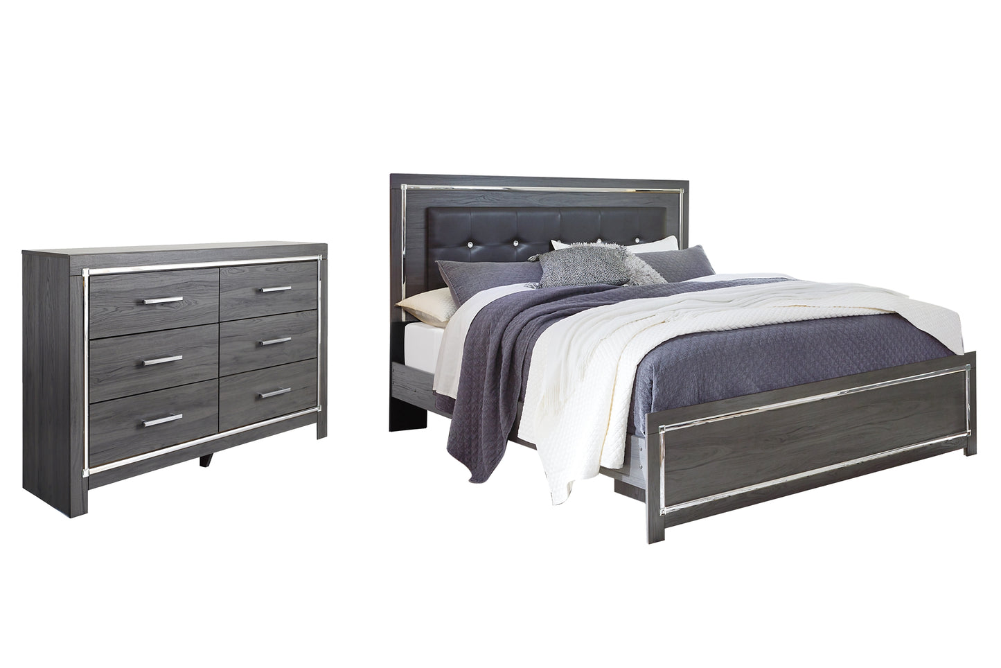 Lodanna King Panel Bed with Dresser