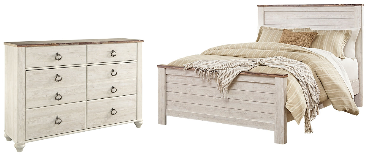 Willowton  Panel Bed With Dresser