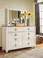 Willowton / Panel Headboard With Mirrored Dresser And 2 Nightstands