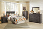 Brinxton Queen/Full Panel Headboard with Mirrored Dresser and 2 Nightstands