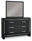 Kaydell King Panel Bed with Storage with Mirrored Dresser, Chest and Nightstand