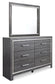 Lodanna King Panel Bed with 2 Storage Drawers with Mirrored Dresser and Nightstand