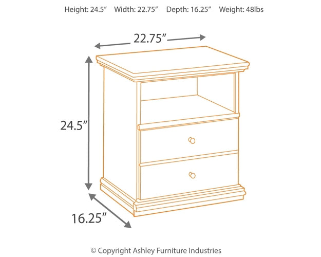 Maribel Full Panel Headboard with Mirrored Dresser and 2 Nightstands