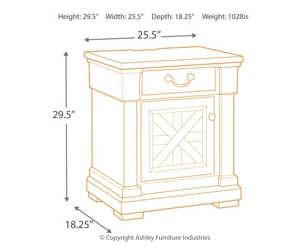 Bolanburg Queen Panel Bed with 2 Nightstands