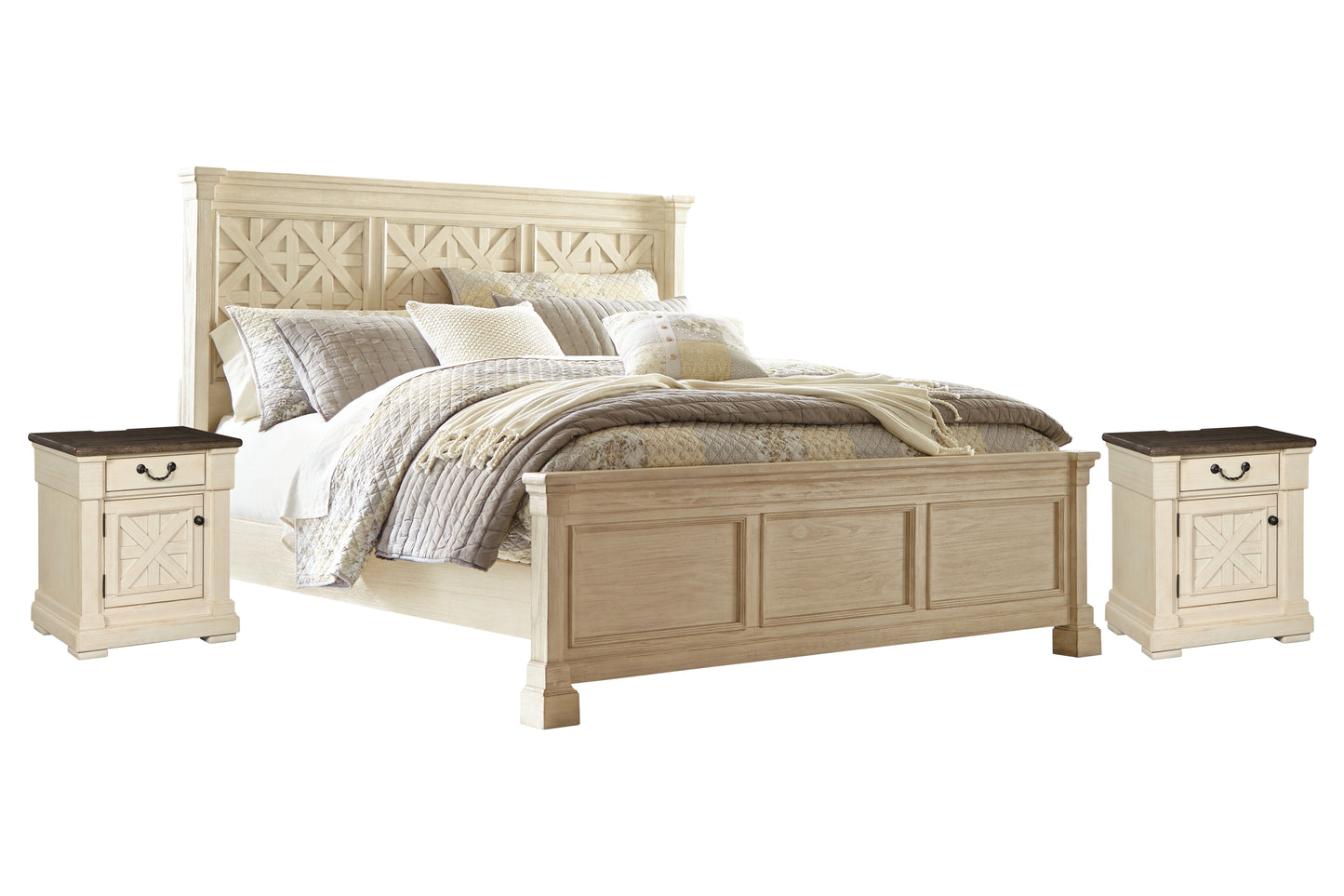 Bolanburg Queen Panel Bed with 2 Nightstands