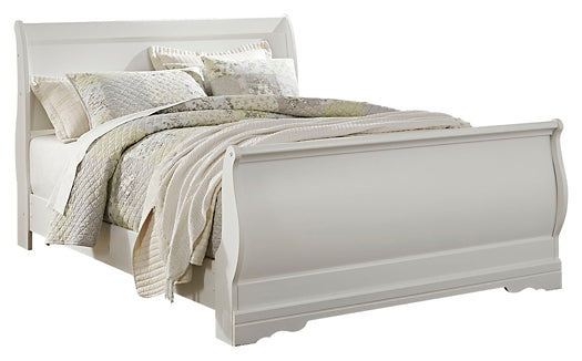 Anarasia  Sleigh Bed With Mirrored Dresser