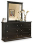 Maribel Twin Panel Headboard with Mirrored Dresser