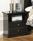 Maribel Twin Panel Headboard with Mirrored Dresser and 2 Nightstands