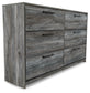 Baystorm King Panel Bed with 2 Storage Drawers with Dresser