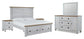 Haven Bay King Panel Storage Bed with Mirrored Dresser and 2 Nightstands