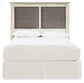 Cambeck King/California King Upholstered Panel Headboard with Mirrored Dresser and 2 Nightstands