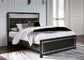 Kaydell Queen Upholstered Panel Bed with Mirrored Dresser, Chest and Nightstand