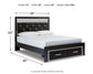 Kaydell Queen Upholstered Panel Storage Platform Bed with Mirrored Dresser