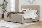 Dakmore California King Upholstered Bed with Mirrored Dresser