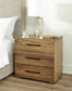 Dakmore California King Upholstered Bed with Mirrored Dresser, Chest and Nightstand