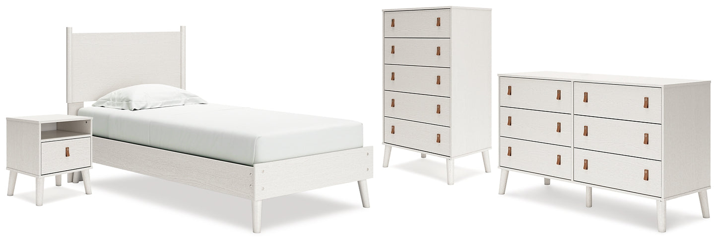 Aprilyn Twin Panel Bed with Dresser, Chest and Nightstand