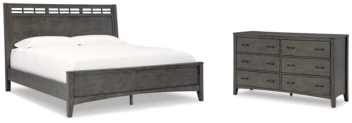 Montillan California King Panel Bed with Dresser