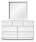 Fortman Twin Panel Bed with Mirrored Dresser