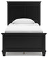 Lanolee Twin Panel Bed with Mirrored Dresser and 2 Nightstands