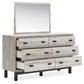 Vessalli King Panel Headboard with Mirrored Dresser and Chest