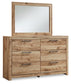 Hyanna Full Panel Bed with Mirrored Dresser and 2 Nightstands