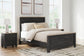 Nanforth Queen Panel Bed with Mirrored Dresser, Chest and Nightstand