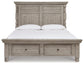 Harrastone Queen Panel Bed with Mirrored Dresser, Chest and Nightstand