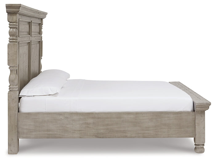 Harrastone Queen Panel Bed with Mirrored Dresser