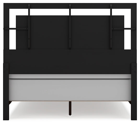 Covetown Queen Panel Bed with Mirrored Dresser and Nightstand