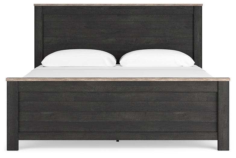 Nanforth King Panel Bed with Dresser and Nightstand