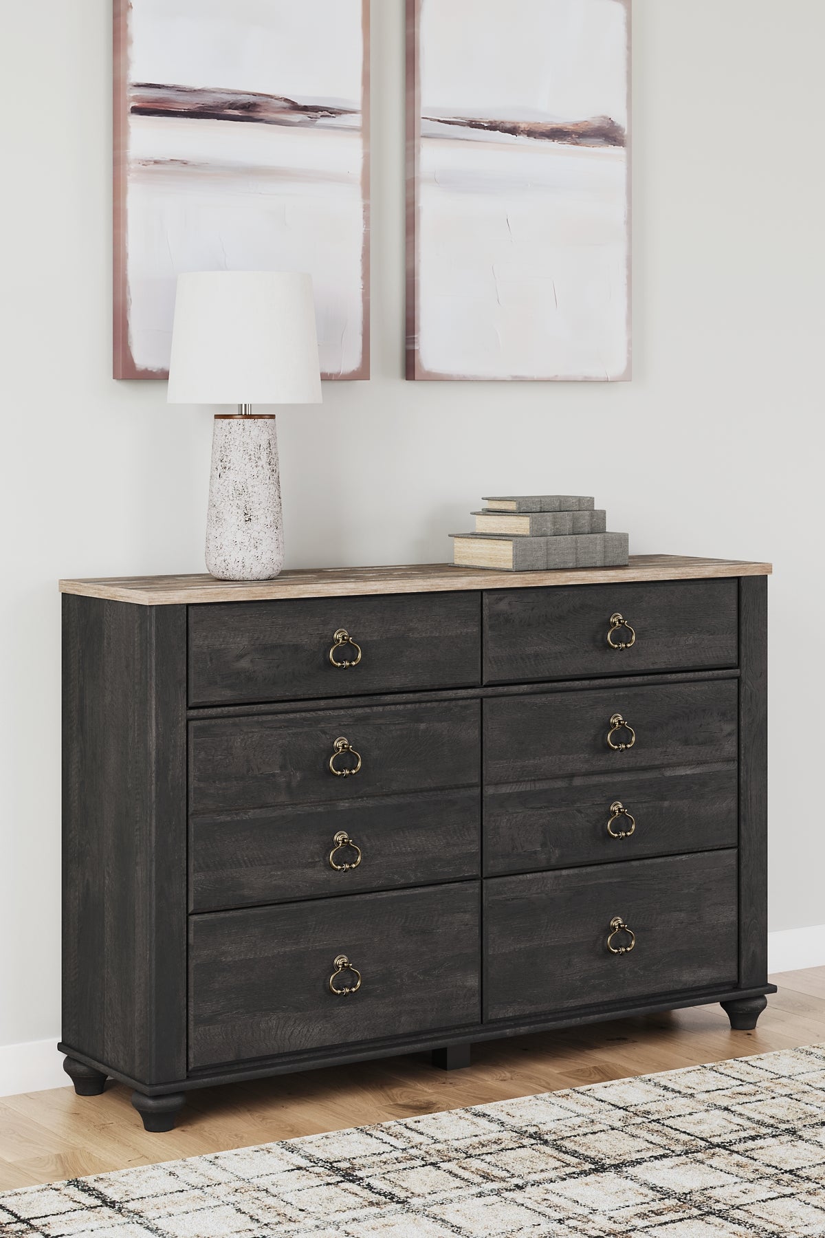 Nanforth King Panel Bed with Dresser and Nightstand