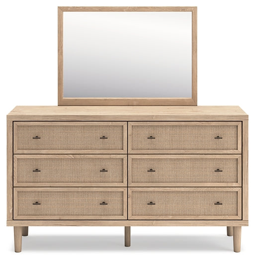 Cielden Full Panel Bed with Mirrored Dresser