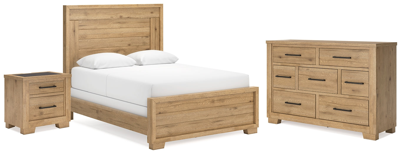 Galliden Queen Panel Bed with Dresser and Nightstand