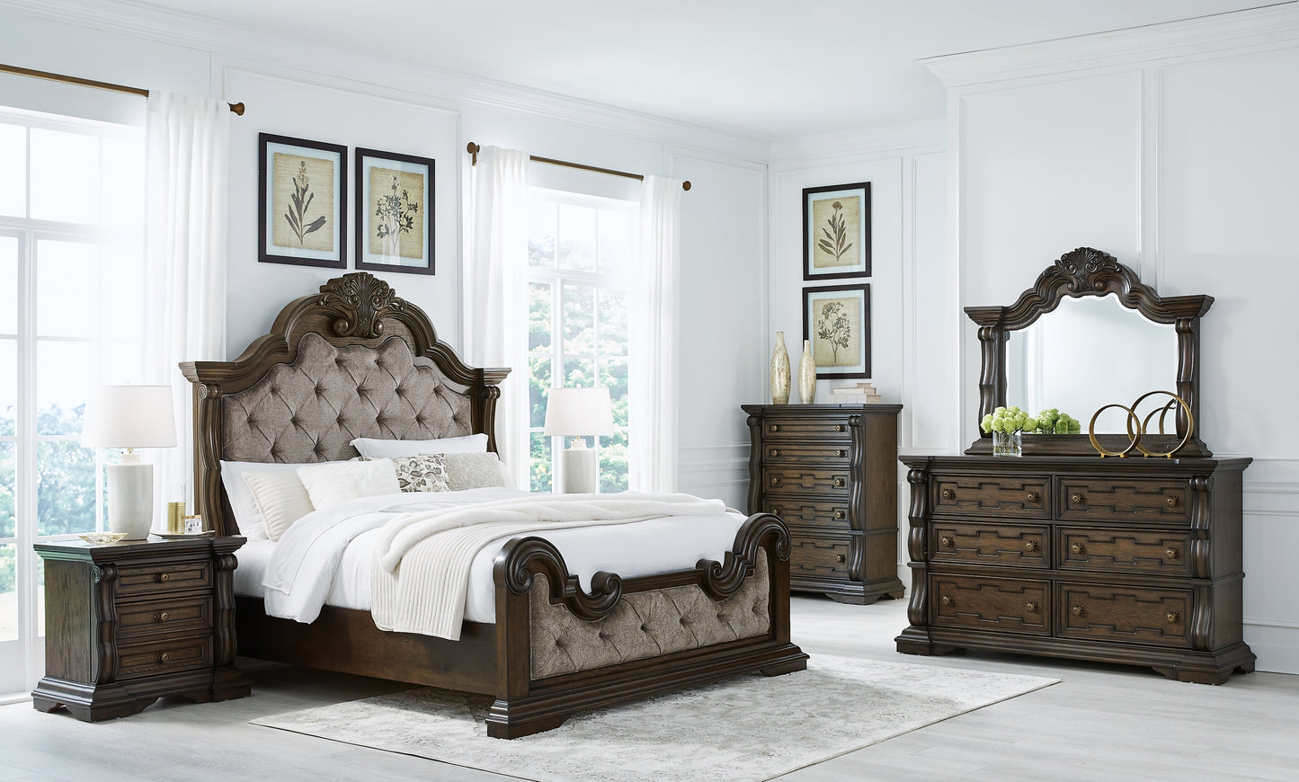 Maylee Queen Upholstered Bed with Dresser