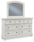 Robbinsdale Queen Panel Bed with Mirrored Dresser, Chest and 2 Nightstands