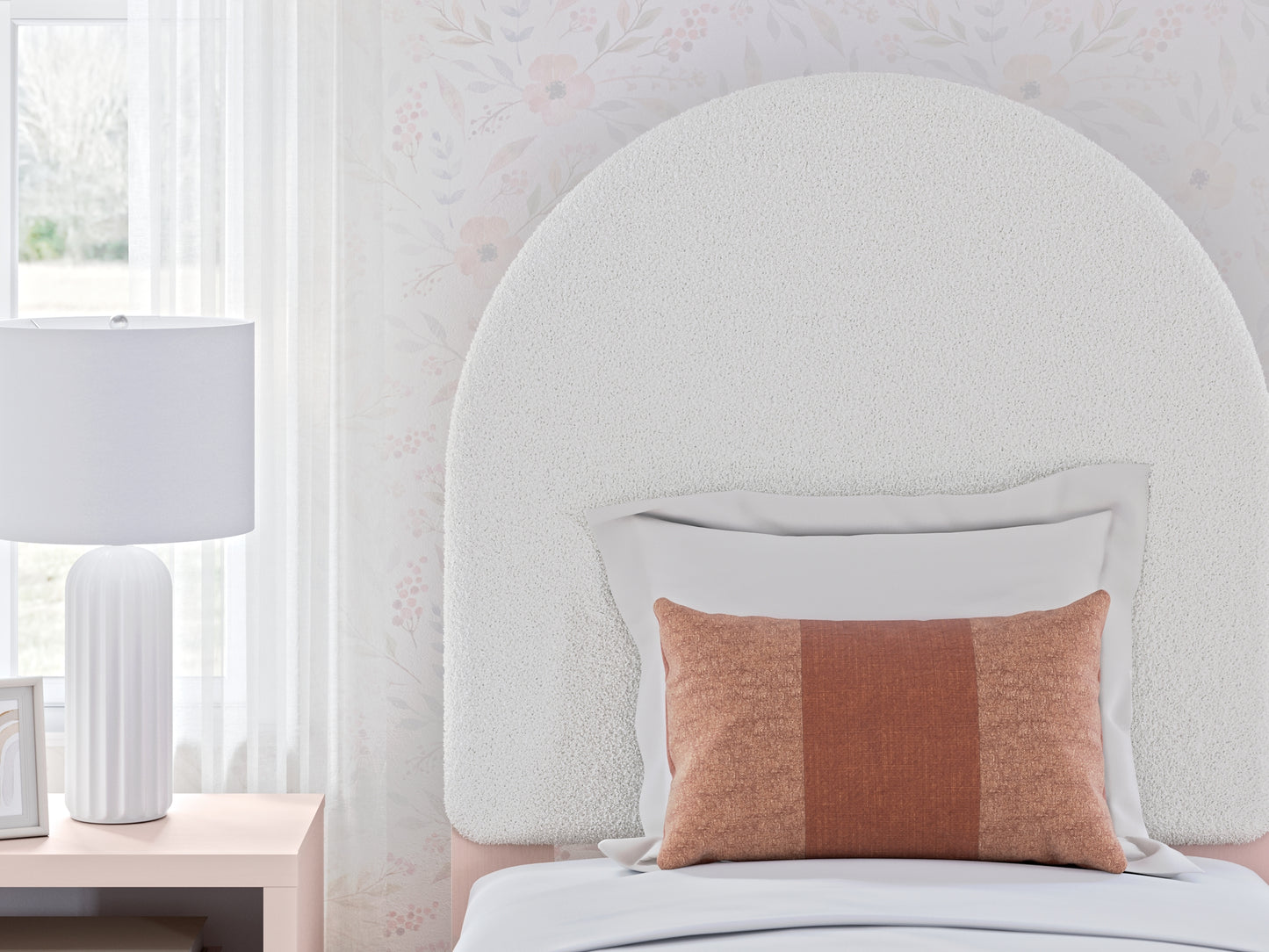 Wistenpine Twin Upholstered Panel Headboard with Dresser