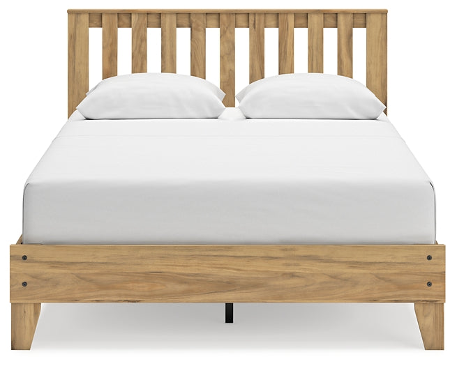 Bermacy Queen Platform Panel Bed with 2 Nightstands