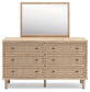 Cielden Full Panel Bed with Mirrored Dresser, Chest and 2 Nightstands