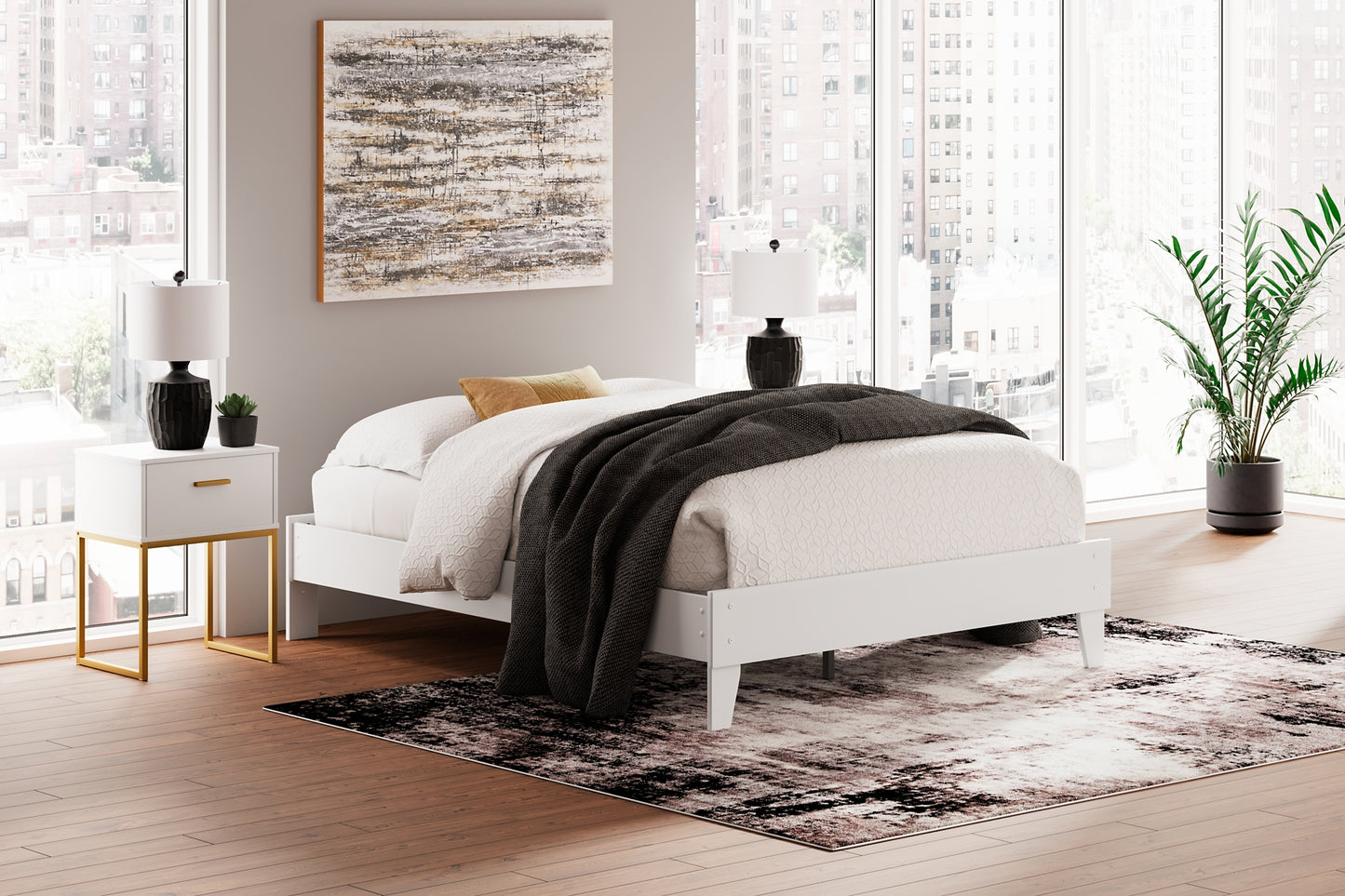 Socalle Queen Platform Bed with Dresser, Chest and Nightstand