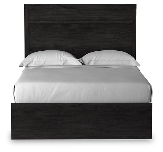 Belachime Full Panel Bed with Mirrored Dresser and 2 Nightstands